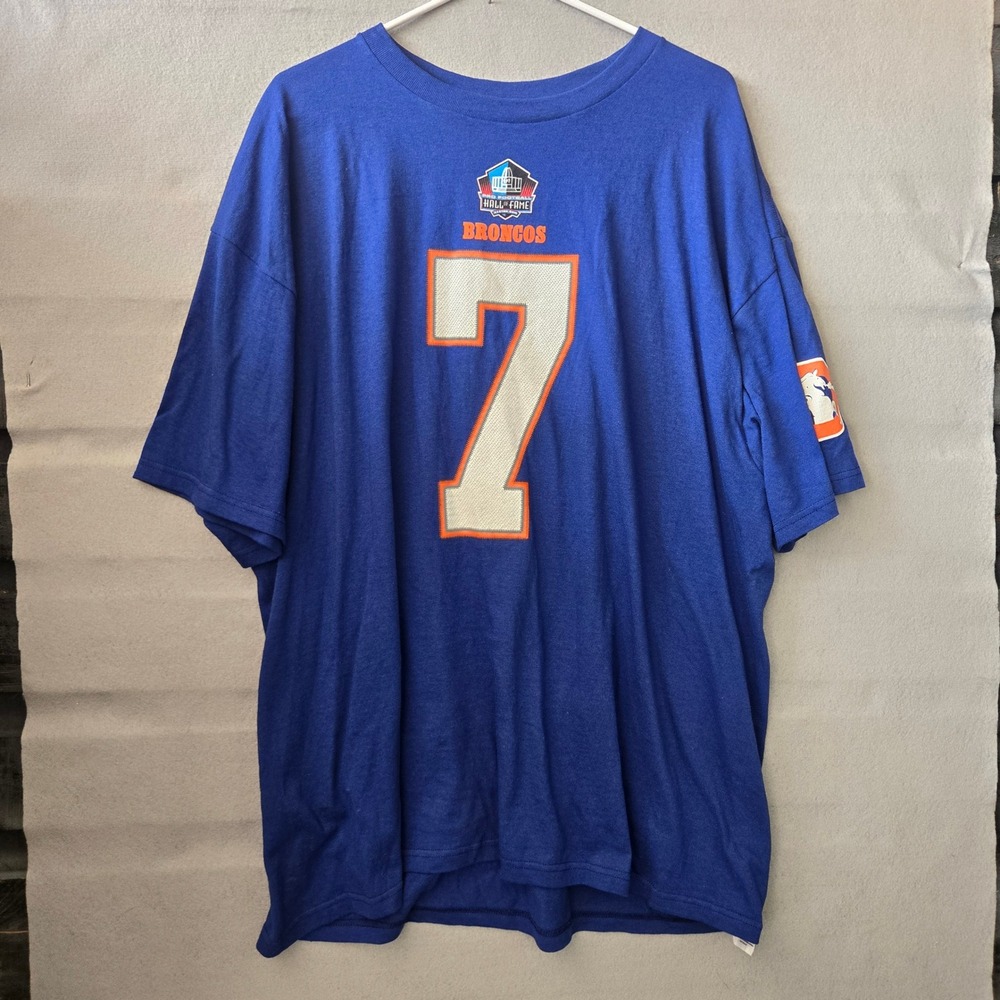NFL Team Apparel Denver Broncos John Elway Hall of Fame Graphic Tee Shirt 2XL